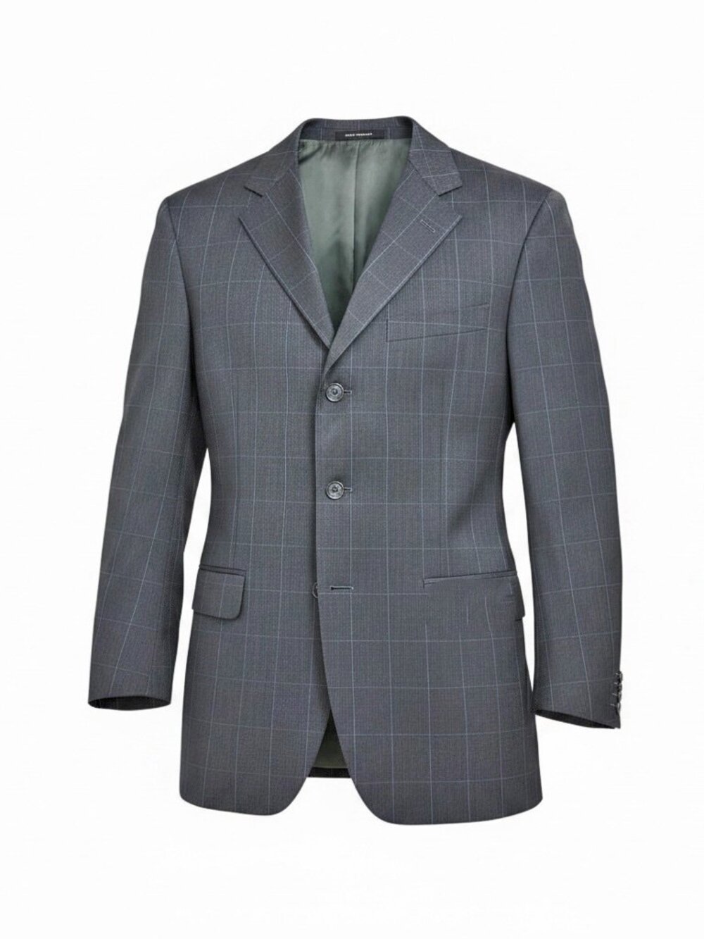 Ermenegildo Zegna Heritage Windowpane Wool Blazer Made in Switzerland